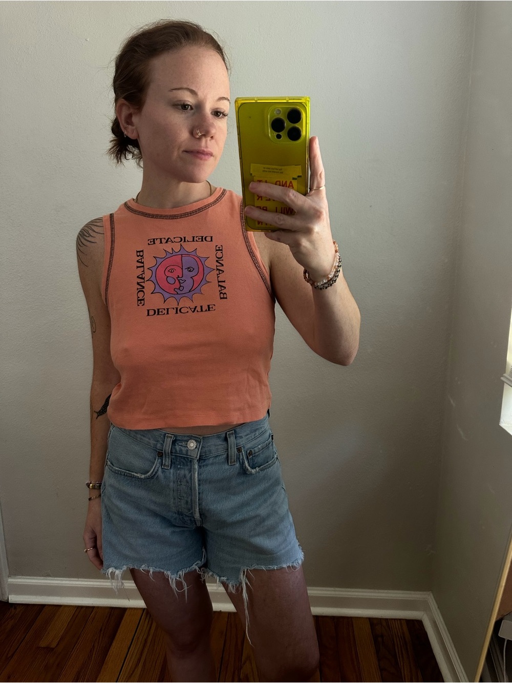 Urban Outfitters Coral Graphic Crop Tank